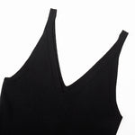 Load image into Gallery viewer, Women's Custom Black V-Neck Spaghetti Strap Knit Maxi Dress | OEM/ODM Knitwear Manufacturer