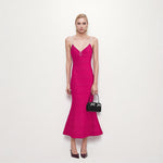 Load image into Gallery viewer, Women's Custom Black & Red V-Neck Sleeveless Knit Dress | OEM/ODM Knitwear Manufacturer