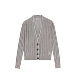 Load image into Gallery viewer, Women's Custom Gray V-Neck Long Sleeve Knit Sweater | Cotton OEM