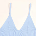 Load image into Gallery viewer, Blue V Neck Sleeveless Knit Dress