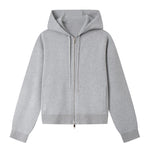 Load image into Gallery viewer, Women's Custom Gray Hooded Long Sleeve Knit Sweater | OEM/ODM Knitwear Manufacturer