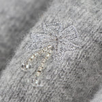 Load image into Gallery viewer, Gray Round Neck Short Sleeve Knit Sweater Wool