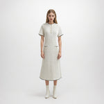Load image into Gallery viewer, White Round Neck Short Sleeve Knit Dress