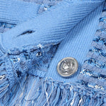 Load image into Gallery viewer, Women's Custom Blue Round Neck Long Sleeve Wool Knit Sweater | OEM/ODM Knitwear Manufacturer