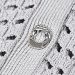 Load image into Gallery viewer, Women's Custom Gray V-Neck Long Sleeve Cotton Knit Sweater | OEM/ODM Knitwear Manufacturer