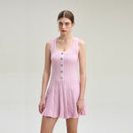 Load image into Gallery viewer, Pink Square Neck Sleeveless Knit Dress