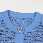 Load image into Gallery viewer, Women's Custom Blue Round Neck Long Sleeve Wool Knit Sweater | OEM/ODM Knitwear Manufacturer