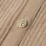 Load image into Gallery viewer, Brown Round Neck Long Sleeve Knit Cardigan Wool