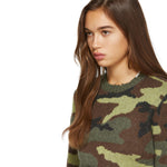 Load image into Gallery viewer, Green Camouflage Cashmere Sweater Round Neck Long Sleeve Same Style for Men and Women OEM/ODM Mass Customization