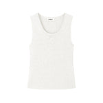 Load image into Gallery viewer, White Round Neck Sleeveless Knit Sweater Wool