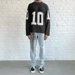 Load image into Gallery viewer, Men's Knitted Mesh Jersey Long Sleeve Chest Print OEM/ODM Mass Customization