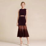 Load image into Gallery viewer, Black Round Neck Sleeveless Knit Skirt