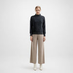 Load image into Gallery viewer, Women's Custom Black High Neck Long Sleeve Cashmere Knit Sweater | OEM/ODM Knitwear Manufacturer