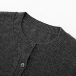 Load image into Gallery viewer, Women's Custom Gray Round Neck Long Sleeve Wool Knit Cardigan | OEM/ODM Knitwear Manufacturer