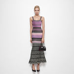 Load image into Gallery viewer, Women's Custom Stripe Straight Neck Sleeveless Knit Maxi Dress | OEM/ODM Knitwear Manufacturer