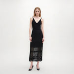 Load image into Gallery viewer, Women's Custom Black V-Neck Sleeveless Knit Dress | OEM/ODM Knitwear Manufacturer