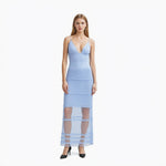 Load image into Gallery viewer, Blue V Neck Sleeveless Knit Dress