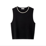 Load image into Gallery viewer, Women's Custom Black Round Neck Sleeveless Knit Vest & Skirt Set | OEM/ODM Knitwear Manufacturer