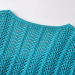 Load image into Gallery viewer, Blue V Neck Long Sleeve Knit Dress