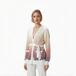 Load image into Gallery viewer, Women's Custom V-Neck Long Sleeve Knit Cardigan
