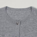 Load image into Gallery viewer, Gray Round Neck Long Sleeve Knit Cardigan Wool