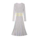 Load image into Gallery viewer, V Neck Long Sleeve Knit Dress Silk