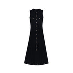 Load image into Gallery viewer, Women's Custom Black Round Neck Sleeveless Knit Dress