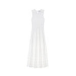 Load image into Gallery viewer, Women's Custom White Round Neck Sleeveless Cotton Knit Dress