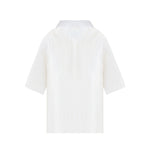 Load image into Gallery viewer, Women's Custom White Polo Collar Short Sleeve Wool Sweater