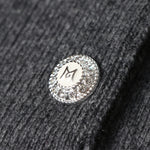 Load image into Gallery viewer, Women's Custom Gray Polo Collar Long Sleeve Wool Knit Sweater