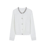 Load image into Gallery viewer, Women's Custom Gray Round Neck Long Sleeve Wool Knit Sweater