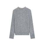 Load image into Gallery viewer, Women's Custom Gray Round Neck Long Sleeve Wool Knit Sweater