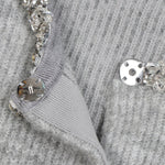 Load image into Gallery viewer, Women's Custom Gray Round Neck Long Sleeve Wool Knit Sweater