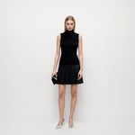 Load image into Gallery viewer, Black High Neck Sleeveless Knit Dress