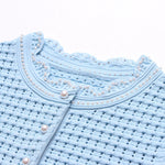 Load image into Gallery viewer, Women's Custom Blue Short Sleeve Knit Top & Pants Set | OEM/ODM Knitwear Manufacturer