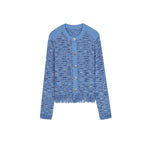 Load image into Gallery viewer, Women's Custom Blue Round Neck Long Sleeve Wool Knit Sweater | OEM/ODM Knitwear Manufacturer