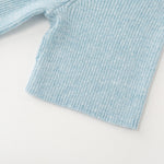 Load image into Gallery viewer, Women's Custom Blue V-Neck Short Sleeve Wool Knit Sweater | OEM/ODM Knitwear Manufacturer