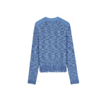 Load image into Gallery viewer, Women's Custom Blue Round Neck Long Sleeve Wool Knit Sweater | OEM/ODM Knitwear Manufacturer