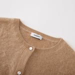 Load image into Gallery viewer, Camel Round Neck Long Sleeve Knit Cardigan Wool
