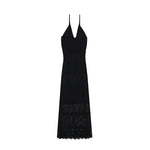 Load image into Gallery viewer, Women's Custom Black V-Neck Sleeveless Knit Dress | OEM/ODM Knitwear Manufacturer