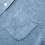 Load image into Gallery viewer, Women's Custom Blue Polo Collar Short Sleeve Wool Knit Sweater | OEM/ODM Knitwear Manufacturer
