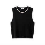 Load image into Gallery viewer, Women's Custom Black Round Neck Sleeveless Knit Vest & Skirt Set | OEM/ODM Knitwear Manufacturer