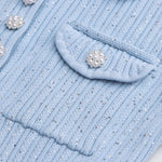 Load image into Gallery viewer, Women's Custom Misty Blue Polo Collar Short Sleeve Knit Dress