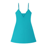 Load image into Gallery viewer, Blue V Neck Long Sleeve Knit Dress