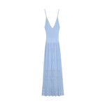 Load image into Gallery viewer, Blue V Neck Sleeveless Knit Dress