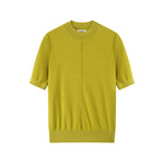 Load image into Gallery viewer, Women's Custom Yellow Round Neck Short Sleeve Knit Sweater | OEM/ODM Knitwear Manufacturer