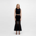 Load image into Gallery viewer, Women's Custom Black Round Neck Sleeveless Knit Vest & Skirt Set | OEM/ODM Knitwear Manufacturer