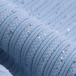 Load image into Gallery viewer, Women's Custom Misty Blue Polo Collar Short Sleeve Knit Dress