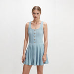 Load image into Gallery viewer, Pink Square Neck Sleeveless Knit Dress