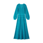 Load image into Gallery viewer, Women's Blue V-Neck Long Sleeve Knit Dress – Wholesale & OEM